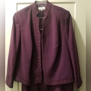 Emily 2pc Skirt Suit Violet/Purple 22W - plus size